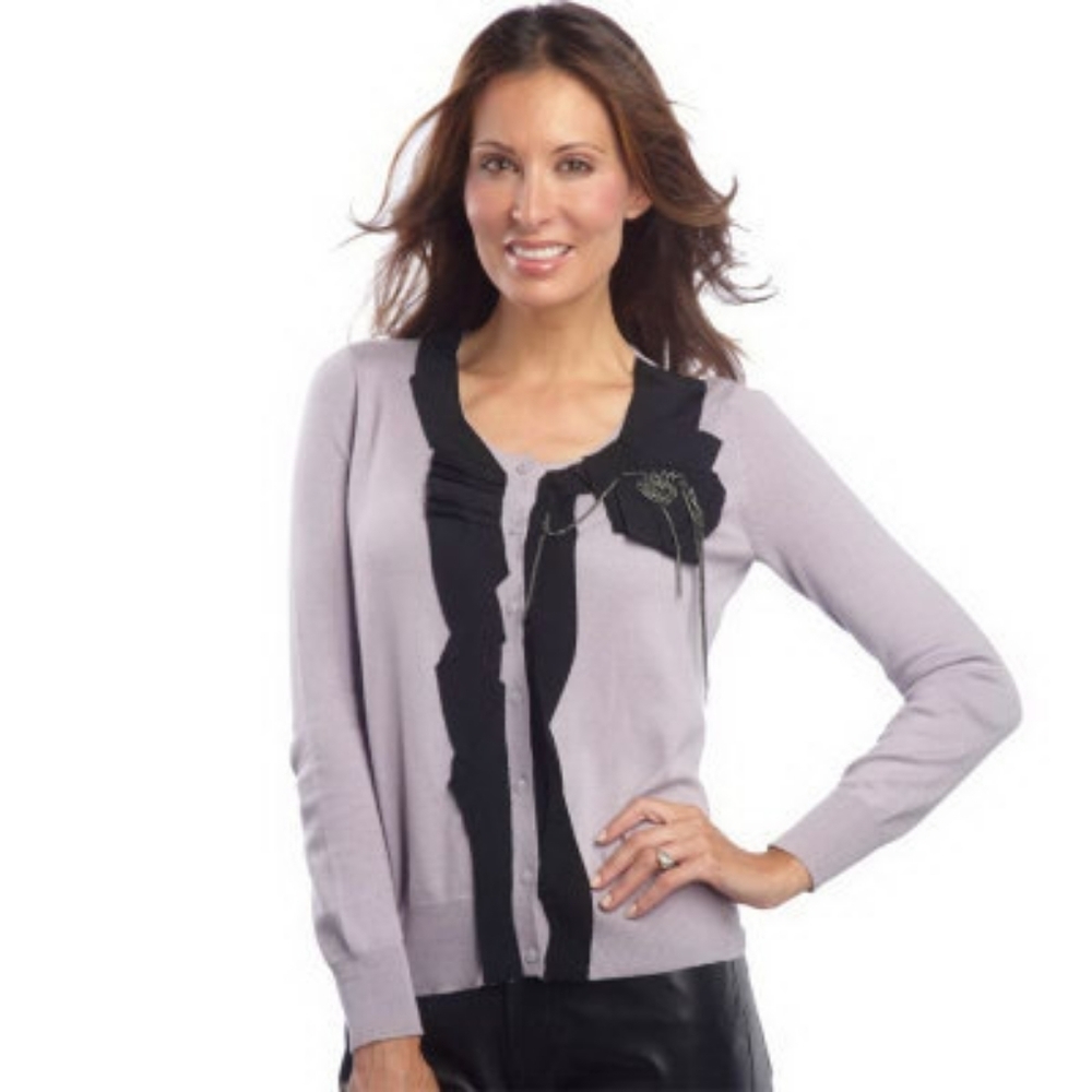 Pamela Dennis PCG Cardigan with Ribbon & Chain